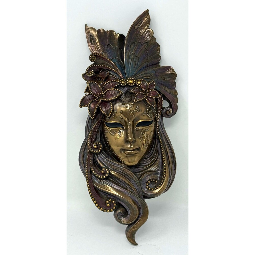 Veronese Designs 2008 Wall Mounted Decorative Venetian Mask Lily Butterfly Resin